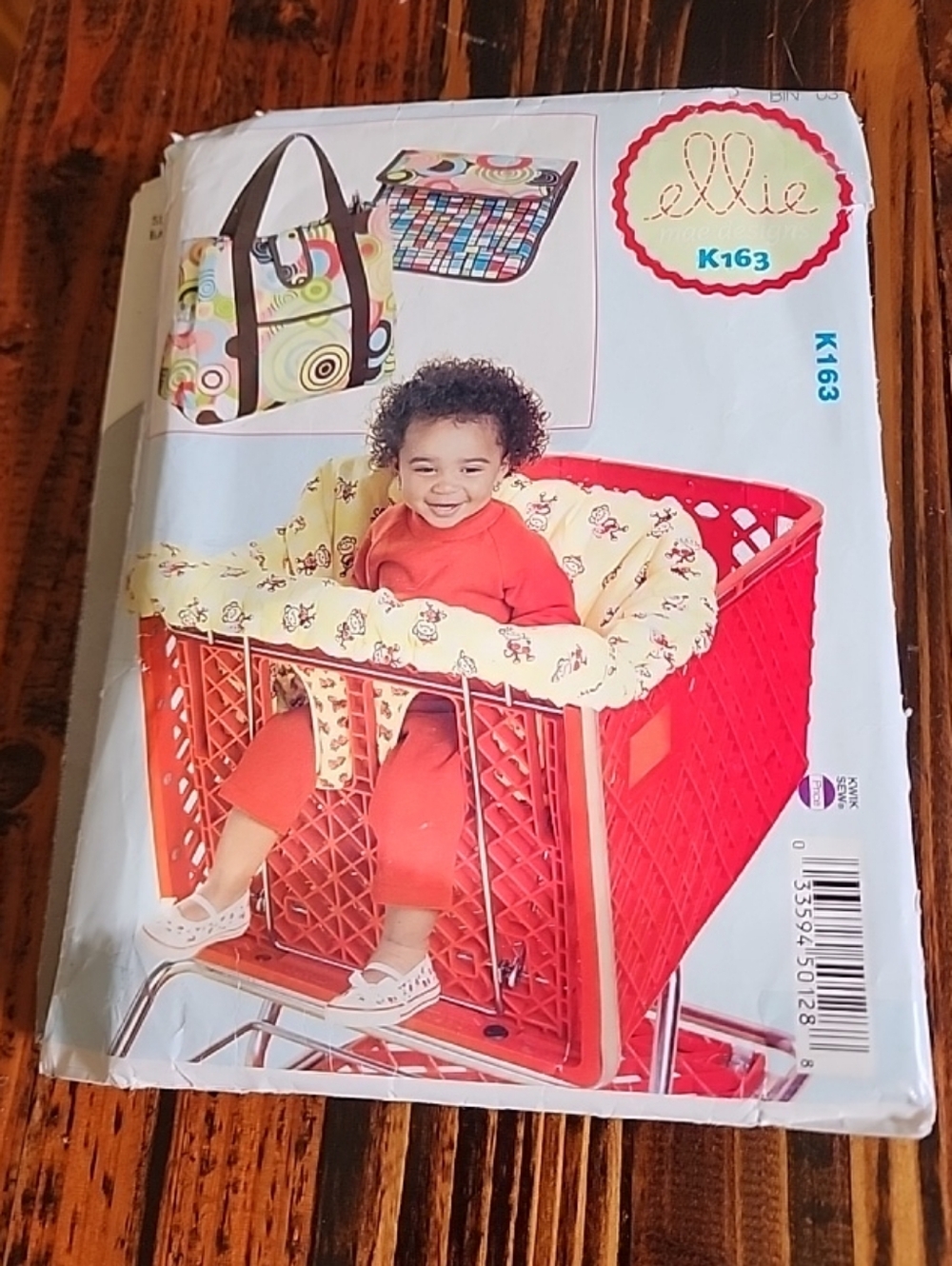 Ellie Mae Designs Shopping Cart Seat Cover & Diaper Bag w/ Changing Pad Pattern